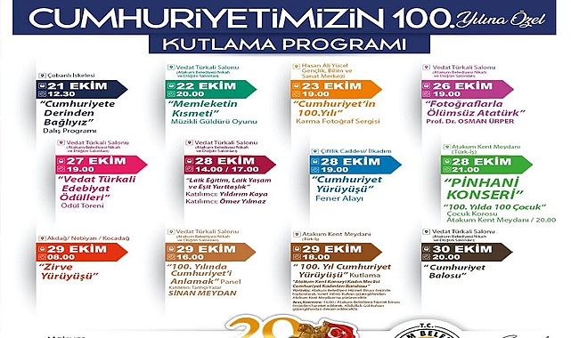 Atakum’da Cumhuriyet’in 100. yılına özel program