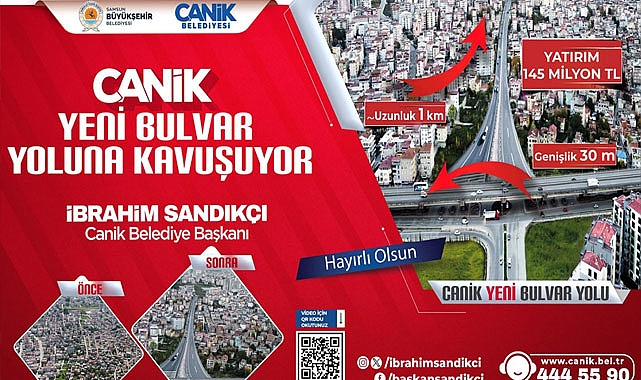 Canik Yeni Bulvar Yolu’na Kavuşuyor