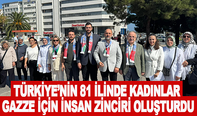 Türkiye'nin 81 ilinde kadınlar Gazze için insan zinciri oluşturdu