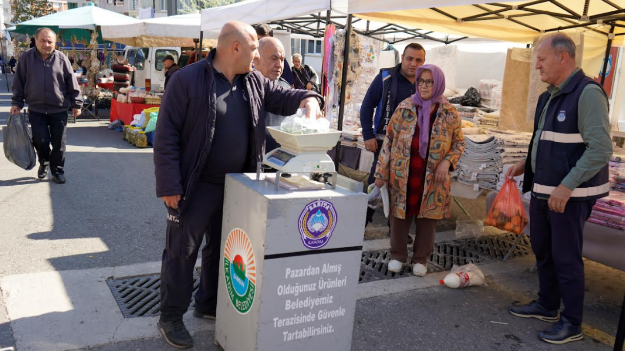 İlkadım Zabıtası’ndan Semt Pazarlarına ‘Belediye Tartısı’